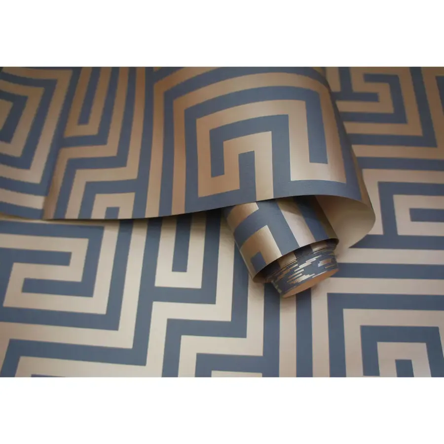 Behang-Dutch Wallcoverings - Indulgence Maze navy - 0,53x10,05m