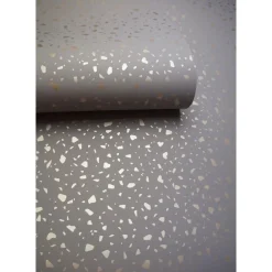 Behang-Dutch Wallcoverings - Indulgence Terrazzo grey/rose/gold -0,53x10,05m