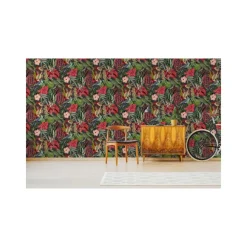 Behang-Dutch Wallcoverings - Jungle Fever Amazon roze/groen - 0,53x10,05m