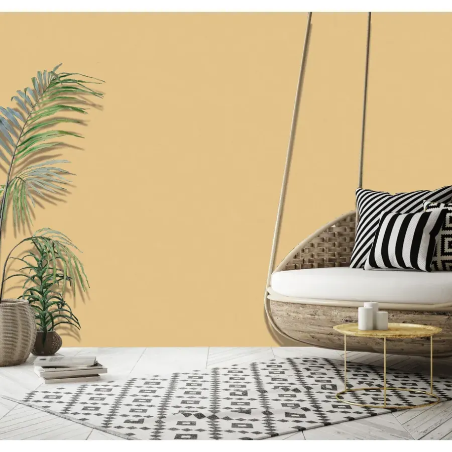 Behang-Dutch Wallcoverings - Jungle Fever uni oker - 0,53x10,05m