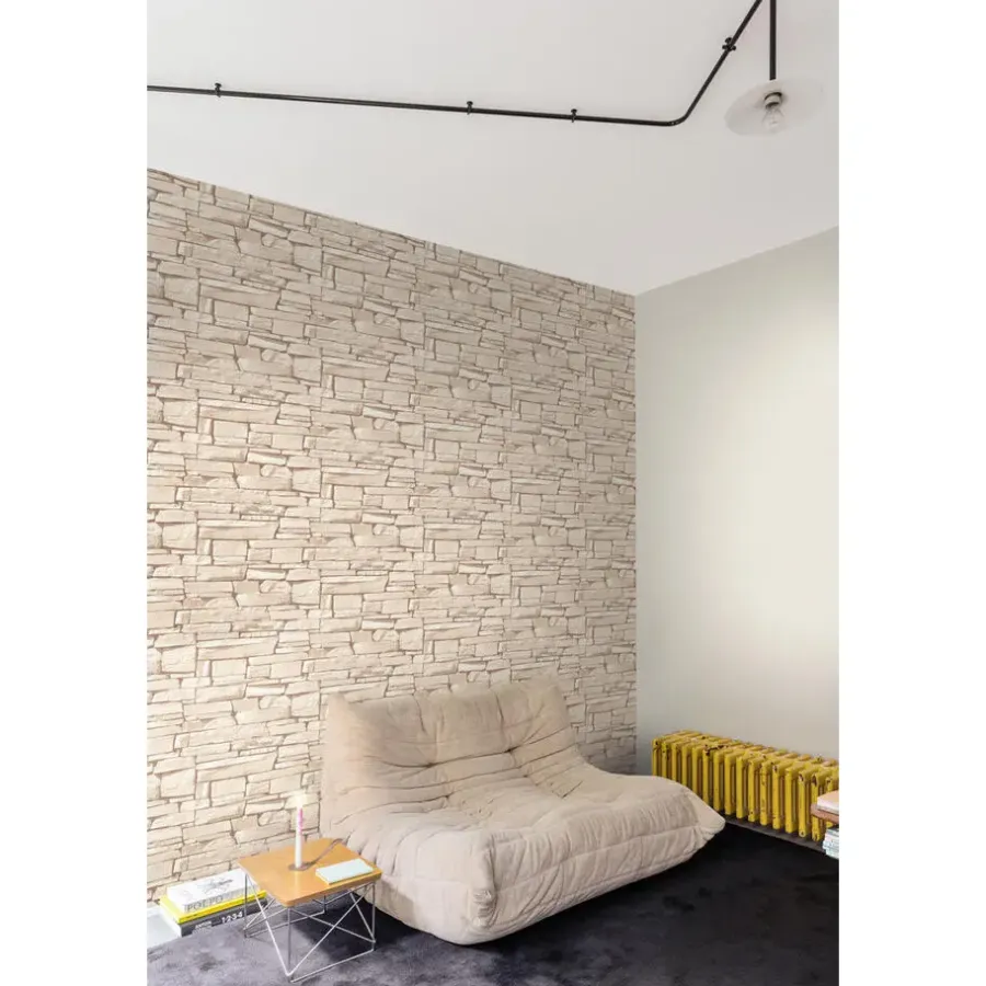 Behang-Dutch Wallcoverings - Nomad Dax steen beige - 0,53x10,05m