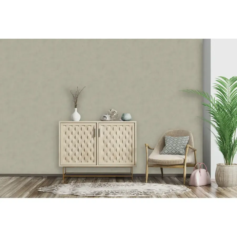 Dutch Wallcoverings - Palma uni donkerbeige - 0,53x10,05m