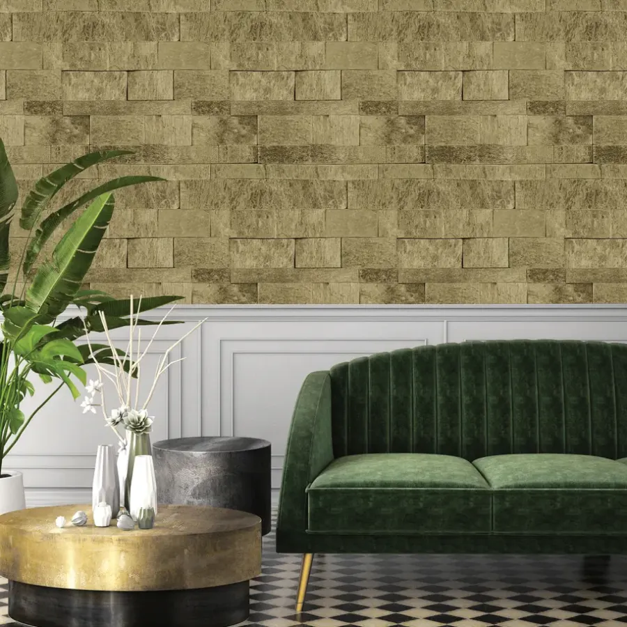 Dutch Wallcoverings - Palma steen beige - 0,53x10,05m
