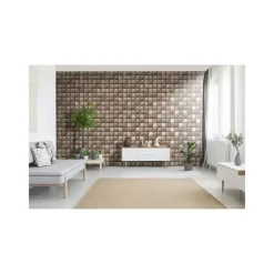 Dutch Wallcoverings - Reflets 3D vierkant koper - 0,53x10,05m