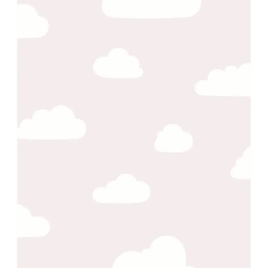 Behang-Dutch Wallcoverings behang - My Kingdom Clouds roze/wit - 0.53x10,05m