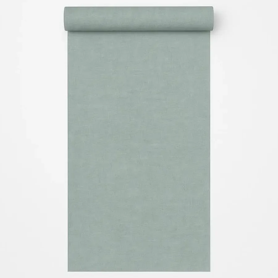 Dutch Wallcoverings Vliesbehang Linen & Textures uni - lightgreen - 10m x 53cm