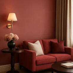 Behang-Dutch Wallcoverings Vliesbehang Linen & Textures uni - rood - 10,05m x 53cm