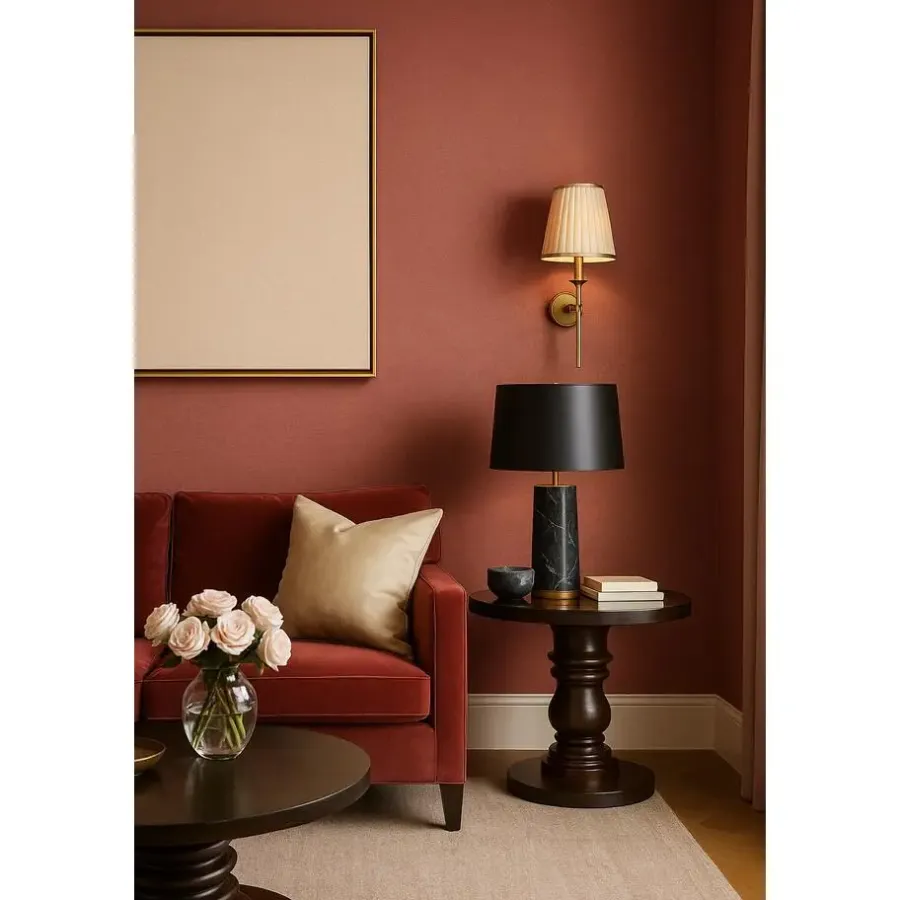 Behang-Dutch Wallcoverings Vliesbehang Linen & Textures uni - rood - 10,05m x 53cm
