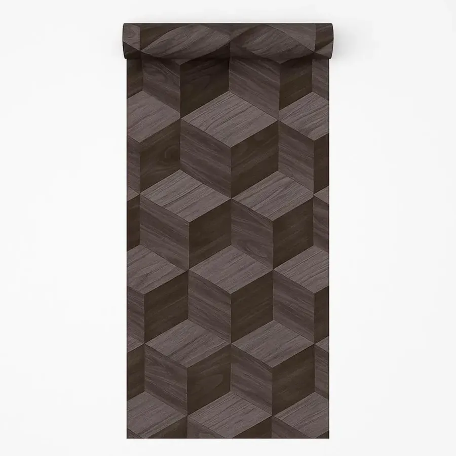 Behang-Dutch Wallcoverings Vliesbehang Renaissance natural cube - grijs - 10,05m x 53cm