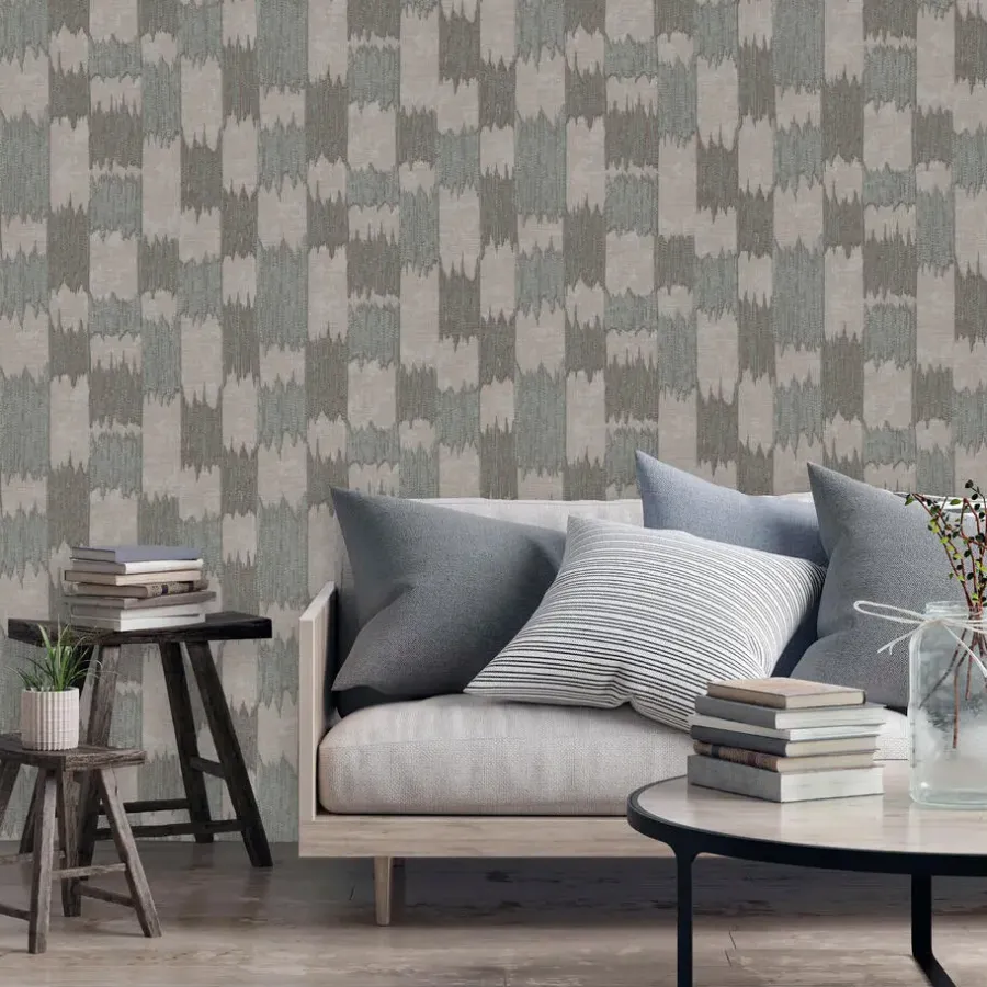 Behang-Dutch Wallcoverings Vliesbehang Renaissance textured loom - blauw - 10m x 53cm