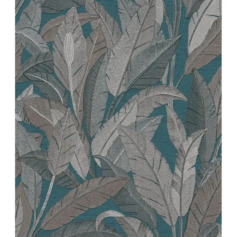 Behang-Dutch Wallcoverings Vliesbehang Renaissance leaves - blauw - 10,05m x 53cm