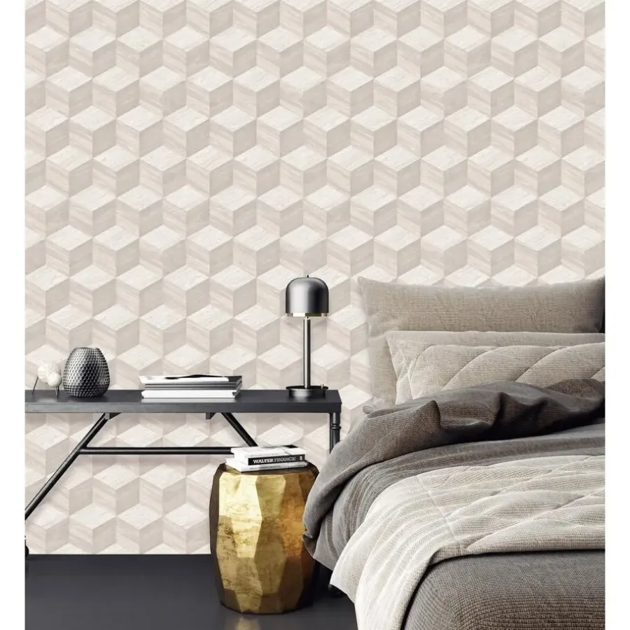 Dutch Wallcoverings Vliesbehang Renaissance natural cube - offwhite - 10m x 53cm