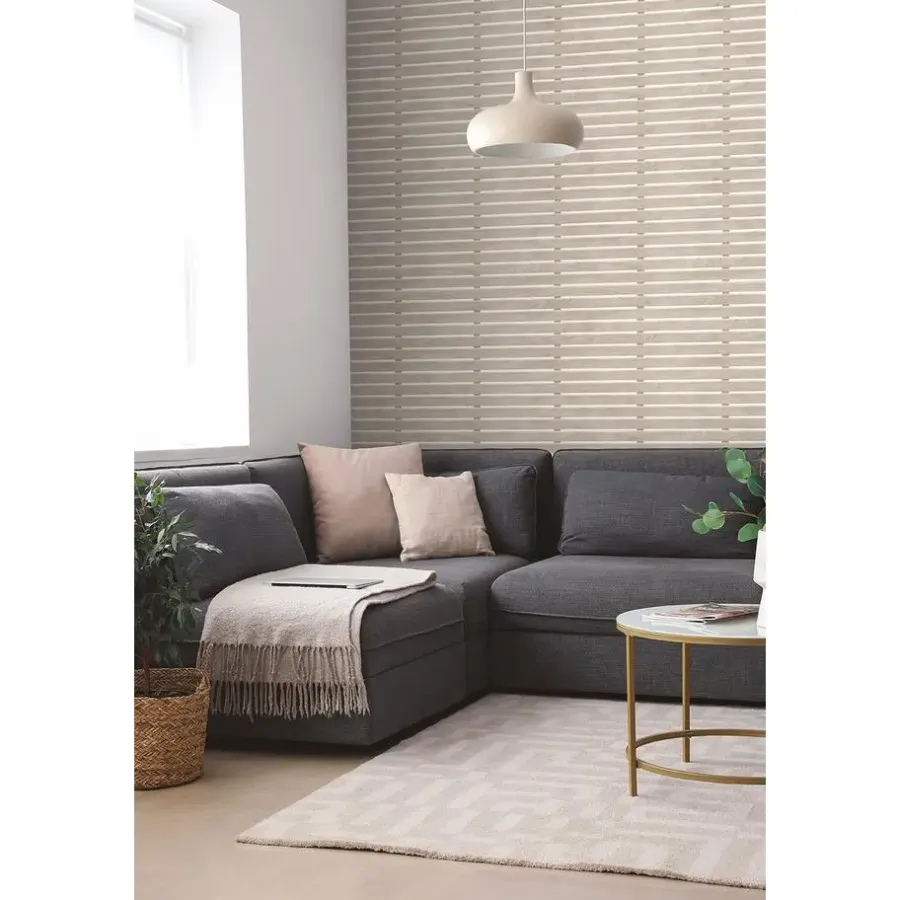 Behang-Dutch Wallcoverings Vliesbehang Artifice planken - beige/wit - 10,05m x 53cm