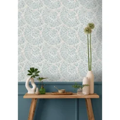 Behang-Dutch Wallcoverings Vliesbehang Artifice mozaïc tegel - grijs/petrol - 10mx53cm