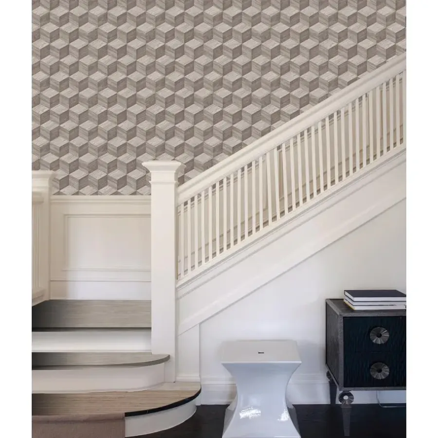 Dutch Wallcoverings Vliesbehang Renaissance natural cube - taupe - 10,05m x 53cm