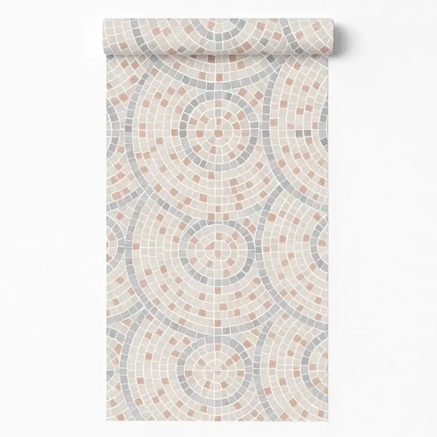 Behang-Dutch Wallcoverings Vliesbehang Artifice mozaïc tegel - beige/terra - 10m x 53cm