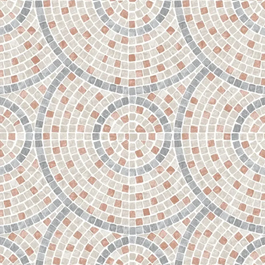 Behang-Dutch Wallcoverings Vliesbehang Artifice mozaïc tegel - beige/terra - 10m x 53cm