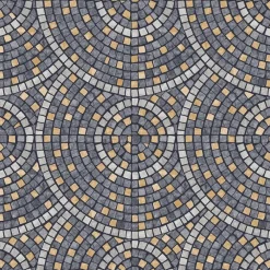Behang-Dutch Wallcoverings Vliesbehang Artifice mozaïc tegel - grijs/oker - 10m x 53cm