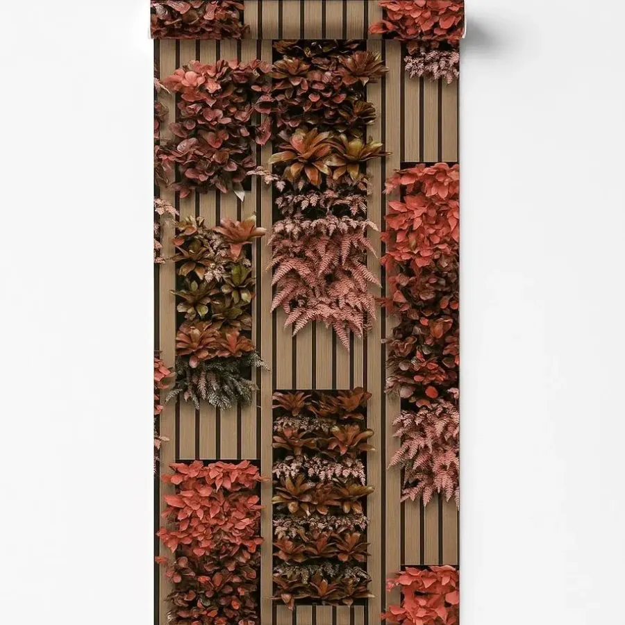 Dutch Wallcoverings Vliesbehang Artifice planken/planten - beige/grn - 10mx53cm