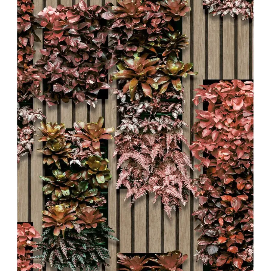 Dutch Wallcoverings Vliesbehang Artifice planken/planten - beige/grn - 10mx53cm