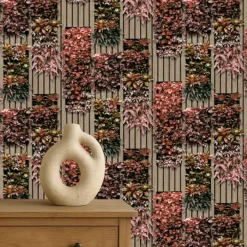 Dutch Wallcoverings Vliesbehang Artifice planken/planten - beige/grn - 10mx53cm