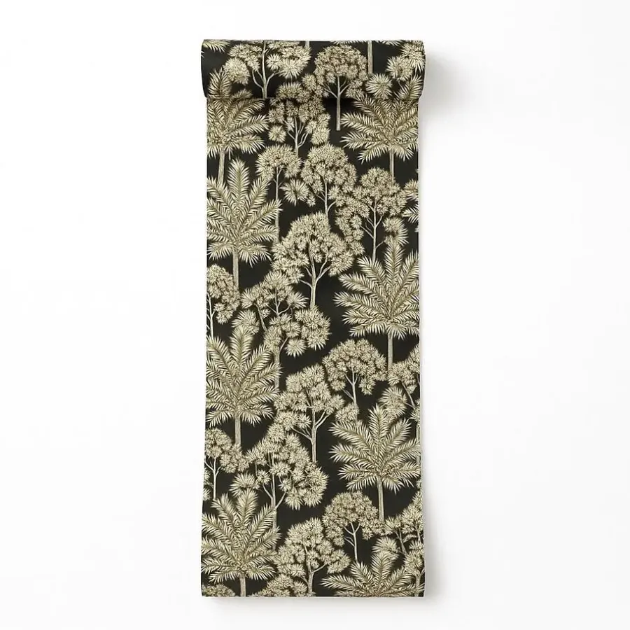 Dutch Wallcoverings Vliesbehang Arcadia palm forest - zwart - 10,05m x 53cm