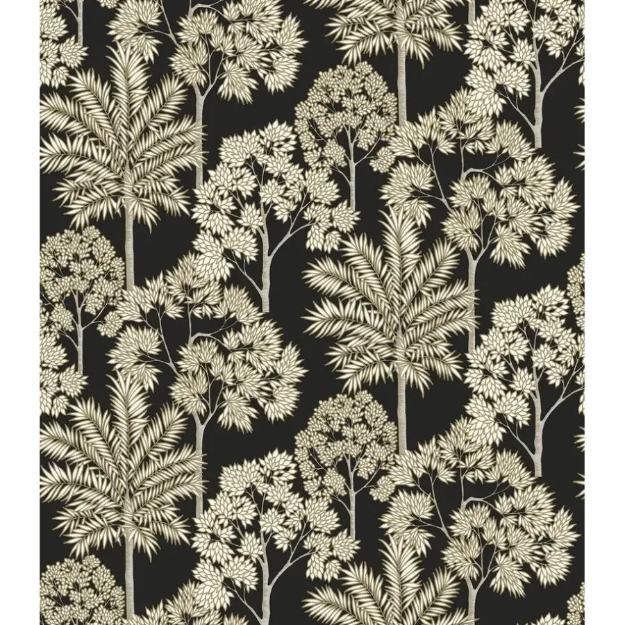 Dutch Wallcoverings Vliesbehang Arcadia palm forest - zwart - 10,05m x 53cm