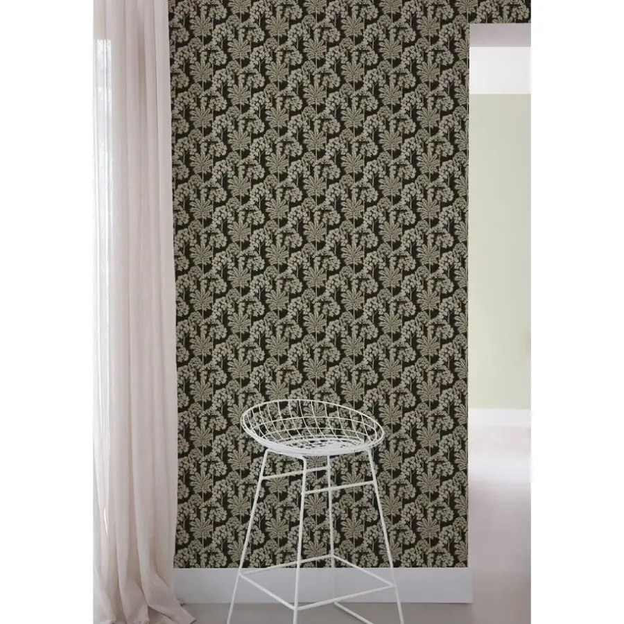 Dutch Wallcoverings Vliesbehang Arcadia palm forest - zwart - 10,05m x 53cm