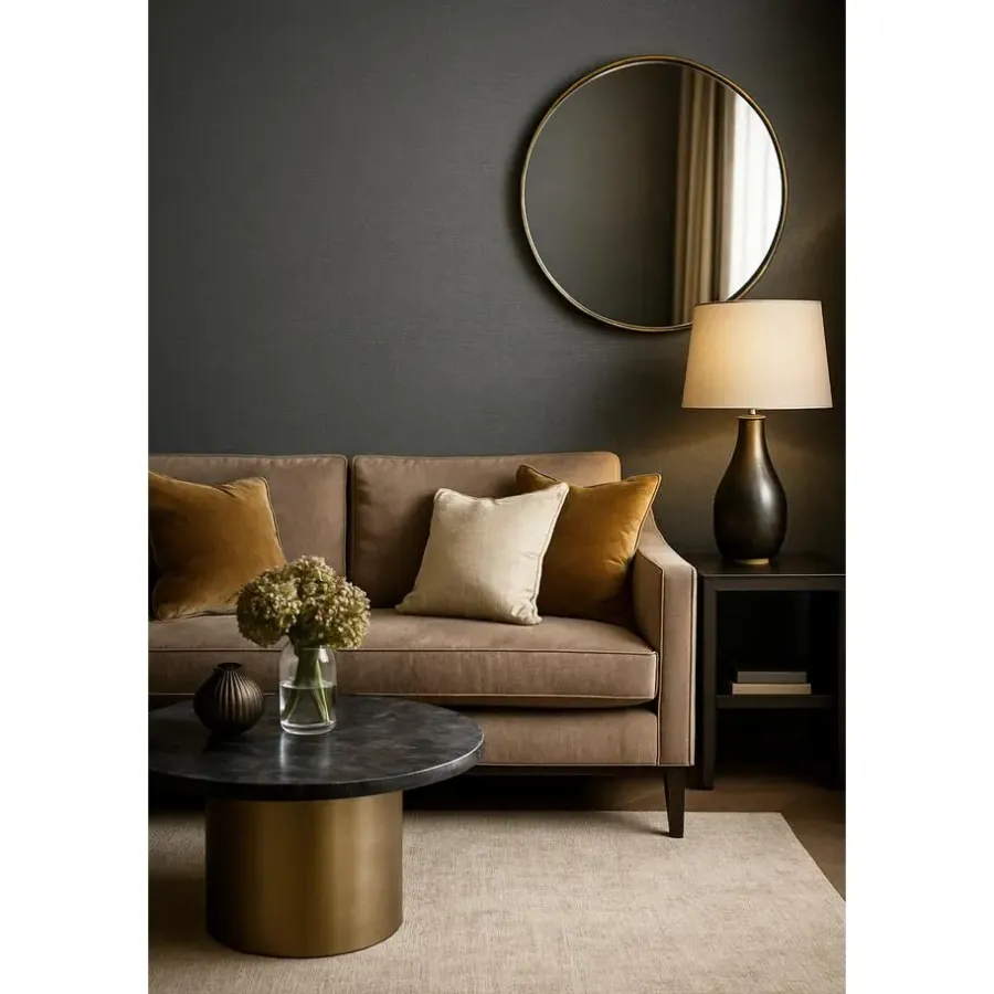 Behang-Dutch Wallcoverings Vliesbehang Linen & Textures uni - goud - 10,05m x 53cm