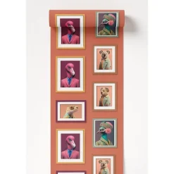 Behang-Dutch Wallcoverings Vliesbehang Artifice lijstjes met dieren - terra - 10mx53cm