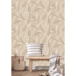 Dutch Wallcoverings Vliesbehang Renaissance leaves - beige - 10,05m x 53cm