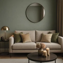 Behang-Dutch Wallcoverings Vliesbehang Linen & Textures uni - groen - 10,05m x 53cm