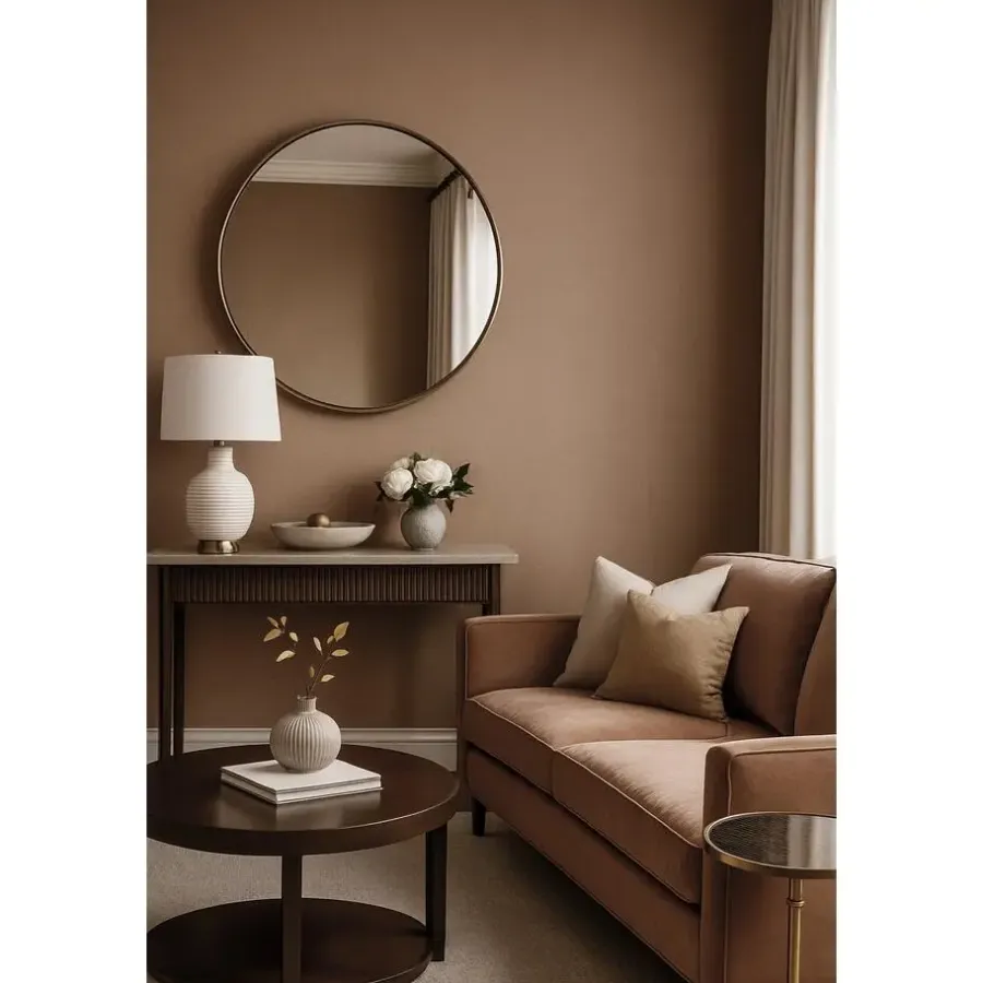 Behang-Dutch Wallcoverings Vliesbehang Linen & Textures uni - terracotta - 10m x 53cm
