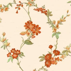 Behang-Dutch Wallcoverings Vliesbehang Fabric Touch flower - rood - 10,05m x 53cm