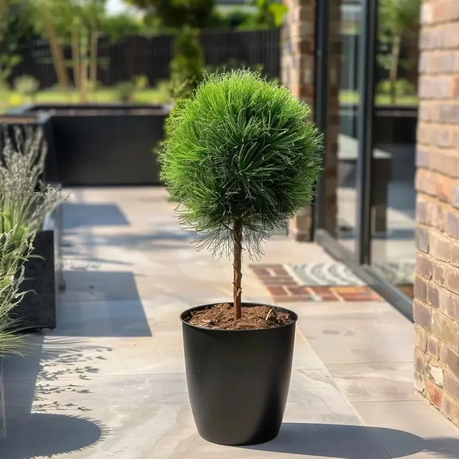 Plant in a Box Dwergden - Pinus 'Summer Breeze' - Hoogte 70-80cm - ⌀24cm