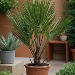 Plant in a Box Dwergpalm - Set van 2 - Chamaerops humilis - Hoogte 50-60cm - ⌀15cm