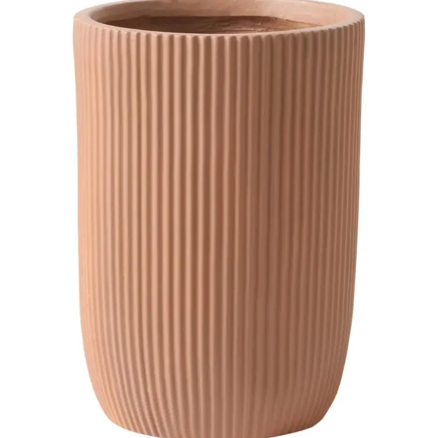 Leen Bakker EANTIO - Bloempot - 25 x 25 x 38 cm - Bruin - Kleivezels