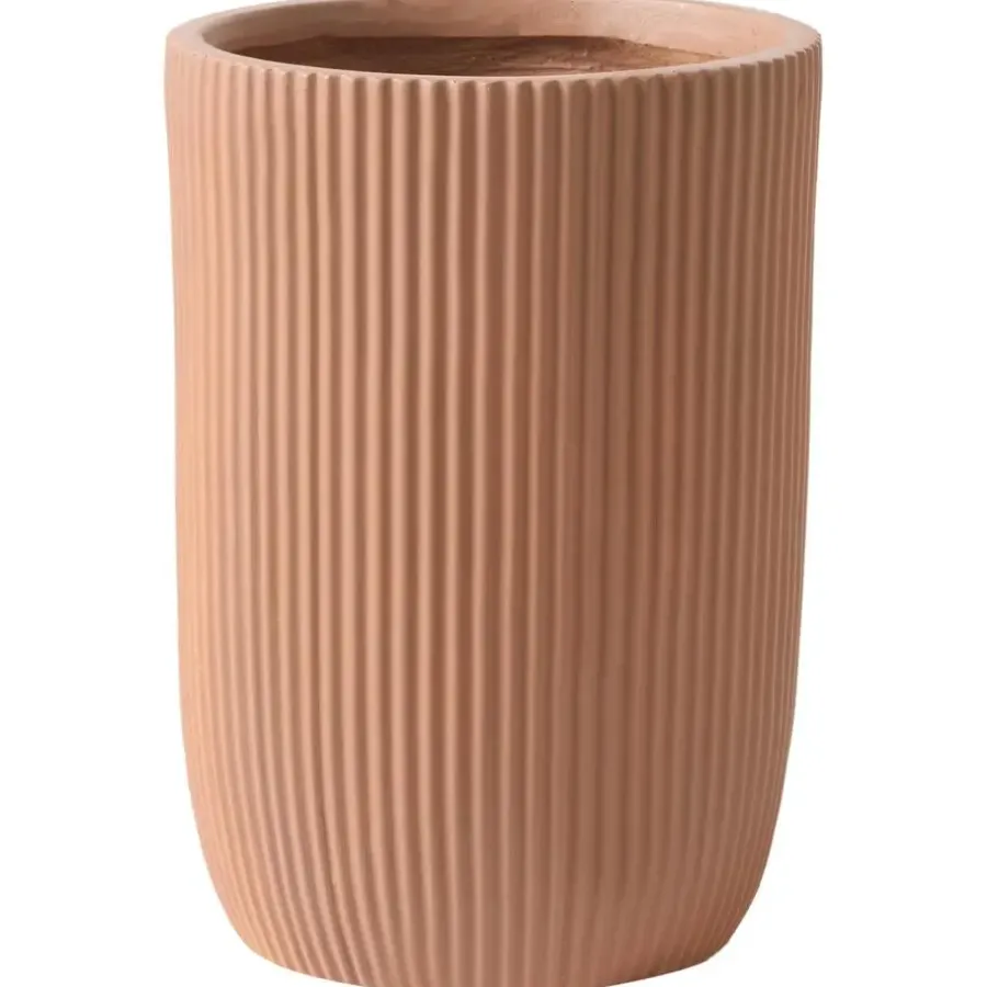 Leen Bakker EANTIO - Bloempot - 25 x 25 x 38 cm - Bruin - Kleivezels