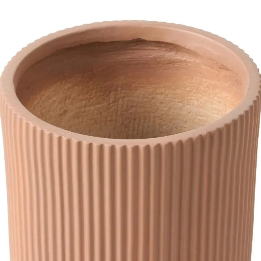 Leen Bakker EANTIO - Bloempot - 25 x 25 x 38 cm - Bruin - Kleivezels