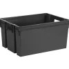 Opbergboxen-EDA Opbergkrat 50L - zwart - kunststof - 56 x 41 x 29 - stapelbaar/nestbaar
