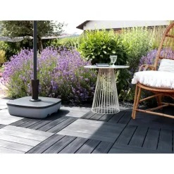 Parasolvoeten-EDA Parasolvoet Rattan - vierkant - groen - 50 x 50 cm - 25 liter