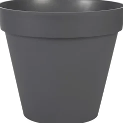 EDA Toscane Bloempot - kunststof - antraciet - D30 x H26 cm
