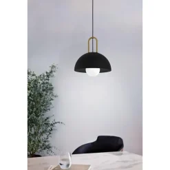 Hanglampen-EDI light CalmaneraHanglamp-E27-Ø32,5cm-Zwart/Geelkoper