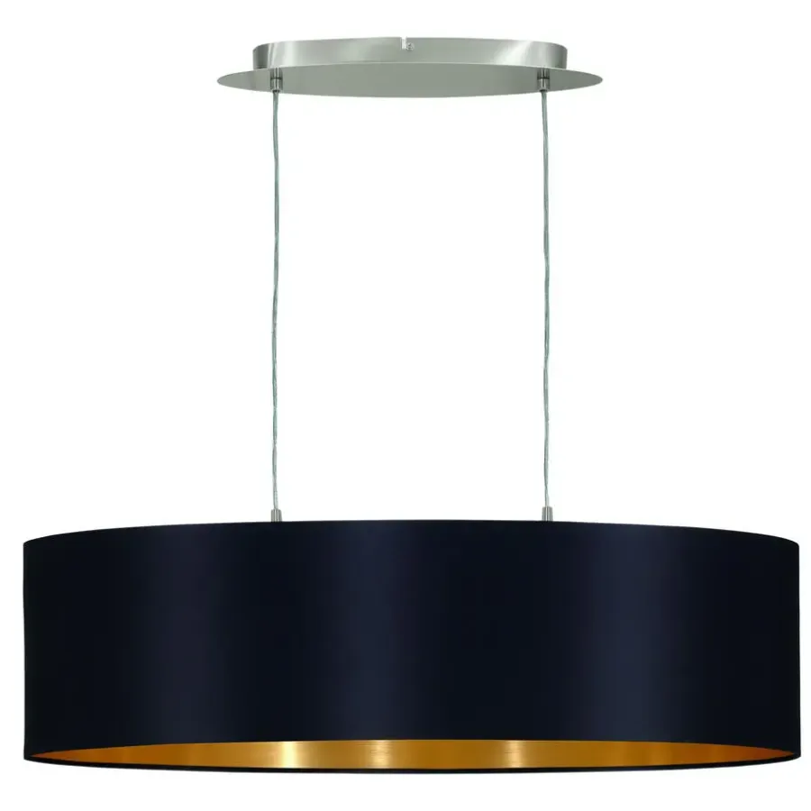 Hanglampen-EDI light Maserlo-Hanglamp-2Lichts-78cm- Zwart,Goud
