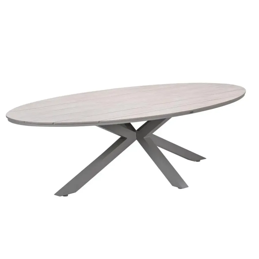 Garden Impressions Edison tafel ovaal - 280x140 cm -taupe -light teak Vironwood