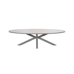 Garden Impressions Edison tafel ovaal - 280x140 cm -taupe -light teak Vironwood