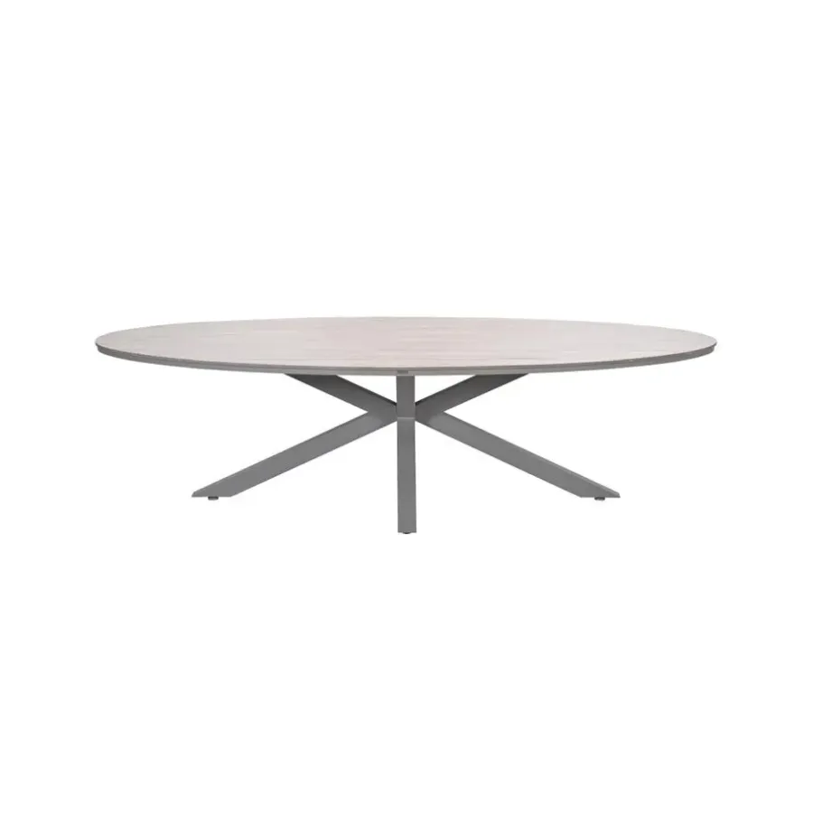 Garden Impressions Edison tafel ovaal - 280x140 cm -taupe -light teak Vironwood