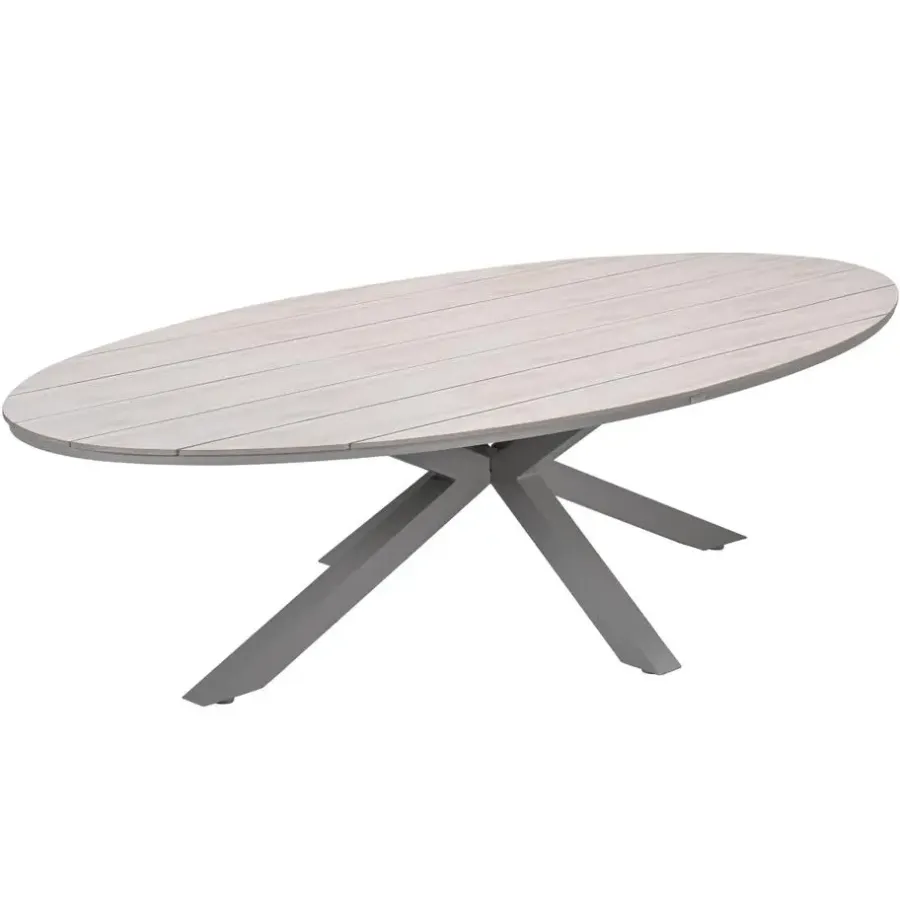 Garden Impressions Edison tafel ovaal - 280x140 cm -taupe -light teak Vironwood