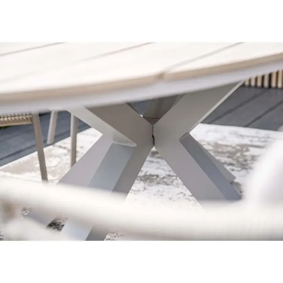 Garden Impressions Edison tafel ovaal - 280x140 cm -taupe -light teak Vironwood