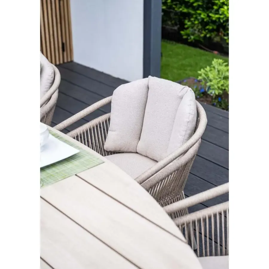 Garden Impressions Edison tafel ovaal - 280x140 cm -taupe -light teak Vironwood